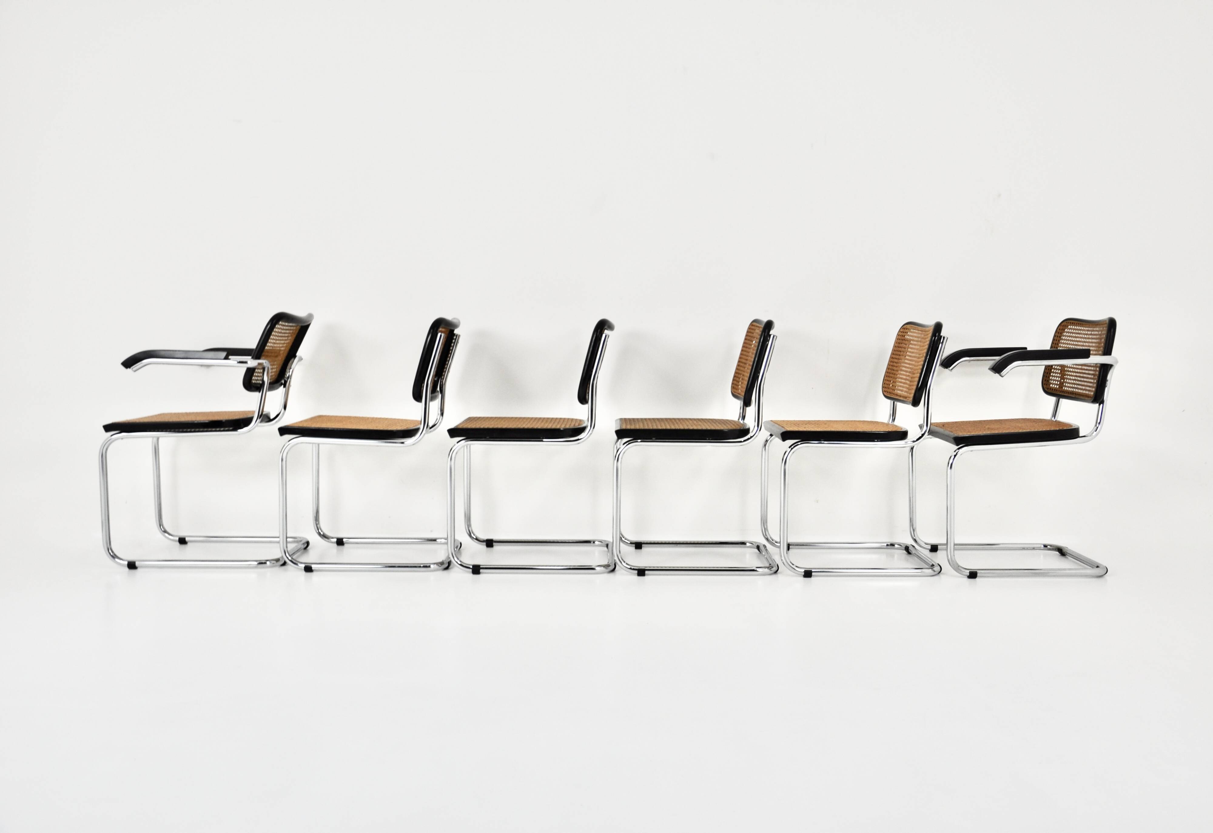 Set of 6 Style B32 Dining Room Chairs by Marcel Breuer