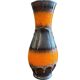 Vintage black/orange fat lava vase