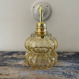 Vintage wall lamp in gilded chiseled glass