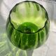 Green shower stand vase with melon rib effect