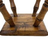 Vintage stool side table minimalistic in oak