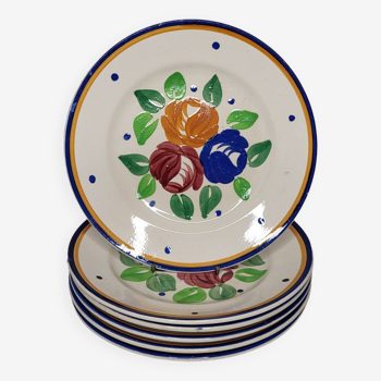 Set of 6 Longchamp earthenware plates
