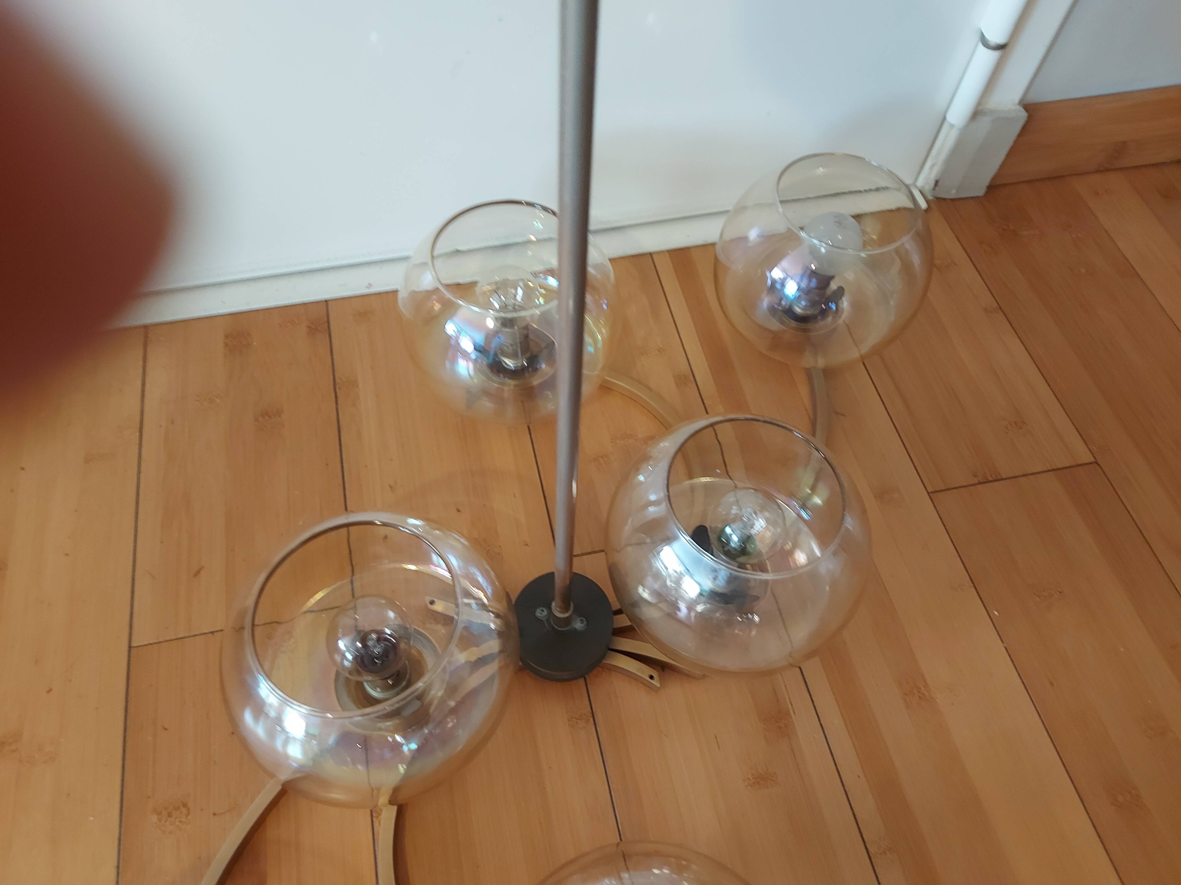 Lustre en laiton doré années 50'S
