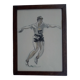 Watercolor drawing of a discus thrower, signed Massonet