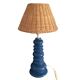Table lamp in ceramic and woven wicker