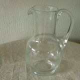 Crystal pitcher carafe with grave decor