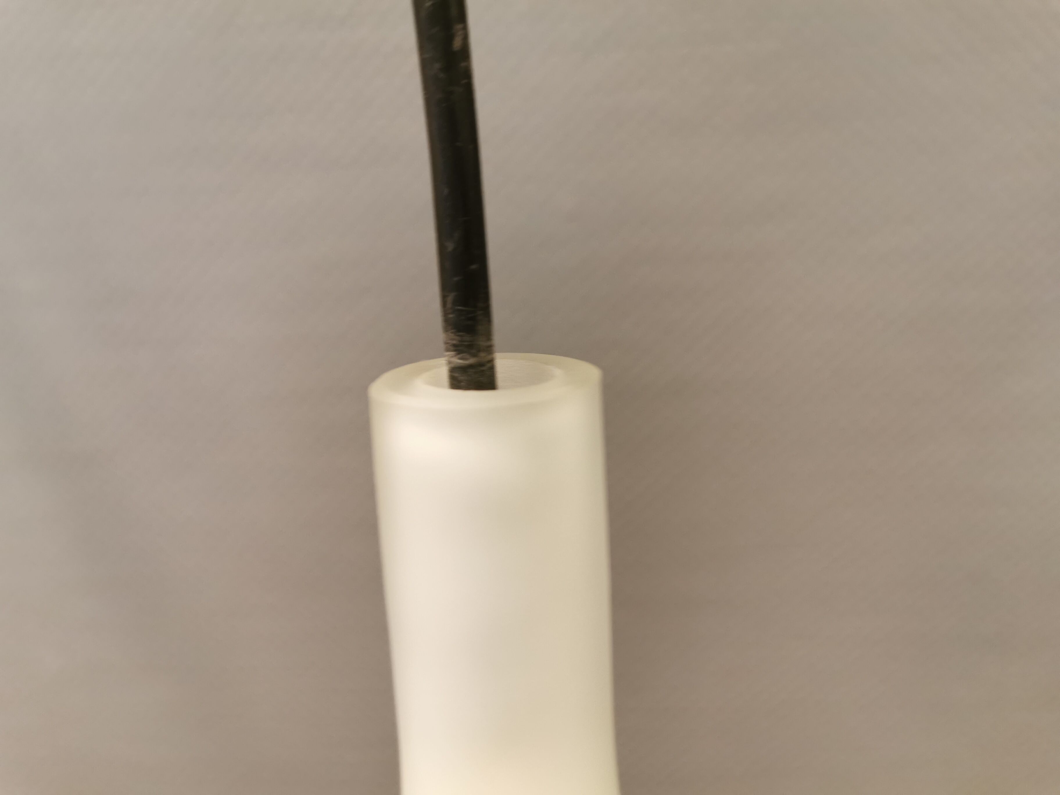 French hanging lamp in milky white glass, model Gin Fizz, produced by SCE.
