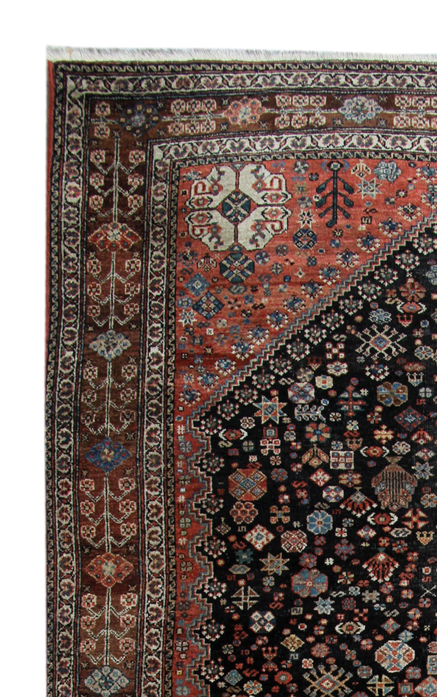 Traditional Antique Shirvan Carpet Handwoven Brown Wool Persian Area Rug