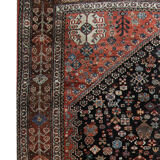 Traditional Antique Shirvan Carpet Handwoven Brown Wool Persian Area Rug