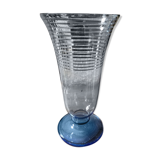 Blue glass vase silver decoration