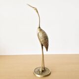 Vintage brass heron bird