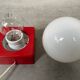 Vintage table/wall lamp – porcelain and opaline