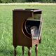 Vintage Dark Brown Wood Side Table - Vinyl Record Book Holder