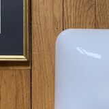 White opaline ceiling light square wall lamp 1960s 1970s