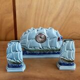 Vases-voiliers / ancien décor de cheminée