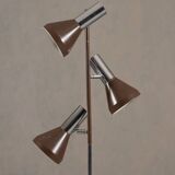 Vintage brown 3 bulbs floor lamp, Germany 1970s