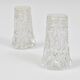 Shakers de sel et poivre Art Nouveau français, verre cristal facetté des années 1920
