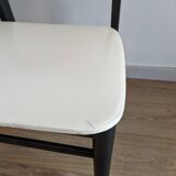 Pair of vintage Scandinavian black and white chairs