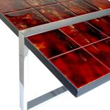 Large Chrome Ceramic Side Table