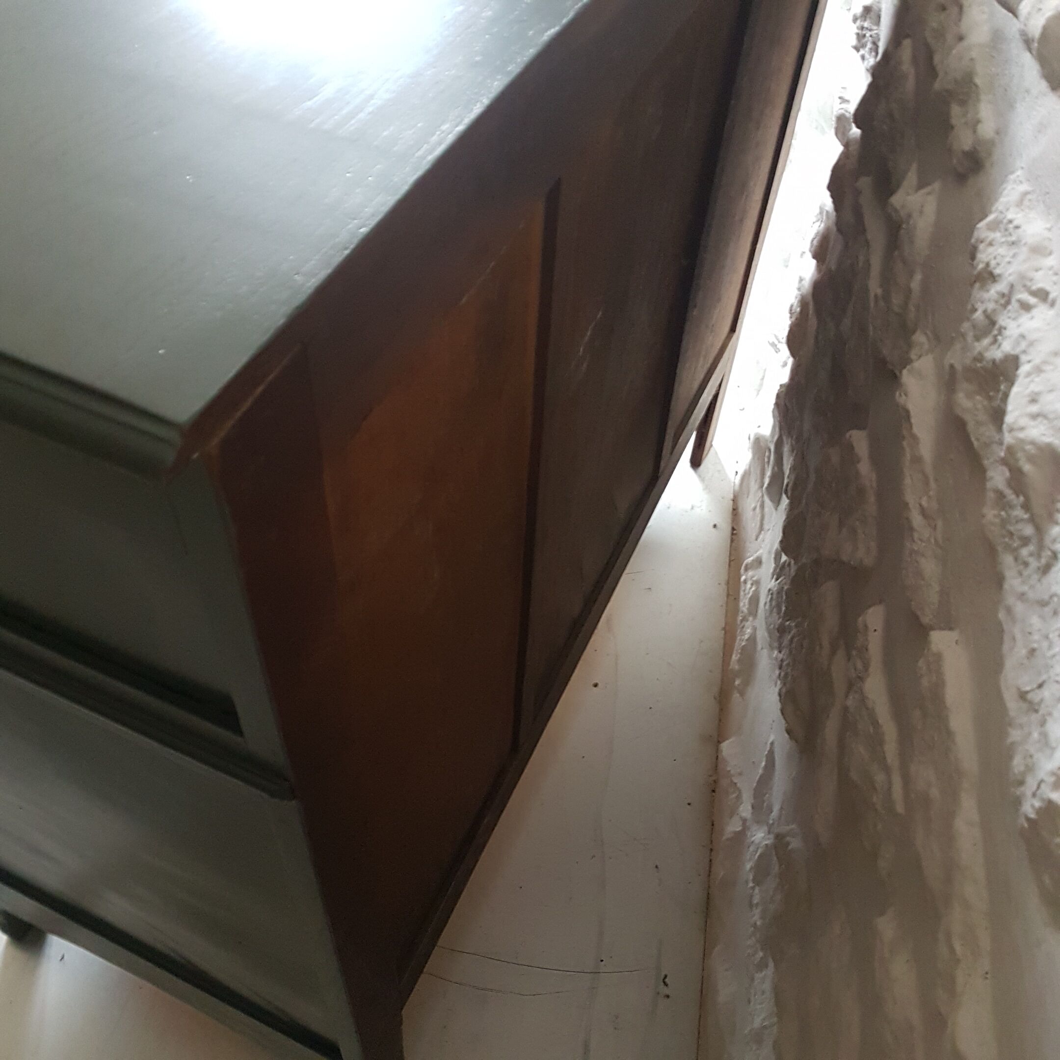 Revamped green solid wood dresser