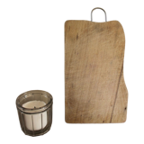 Wooden cutting board metal handle