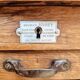 Antique roller shutter cabinet Paris oak wall cupboard
