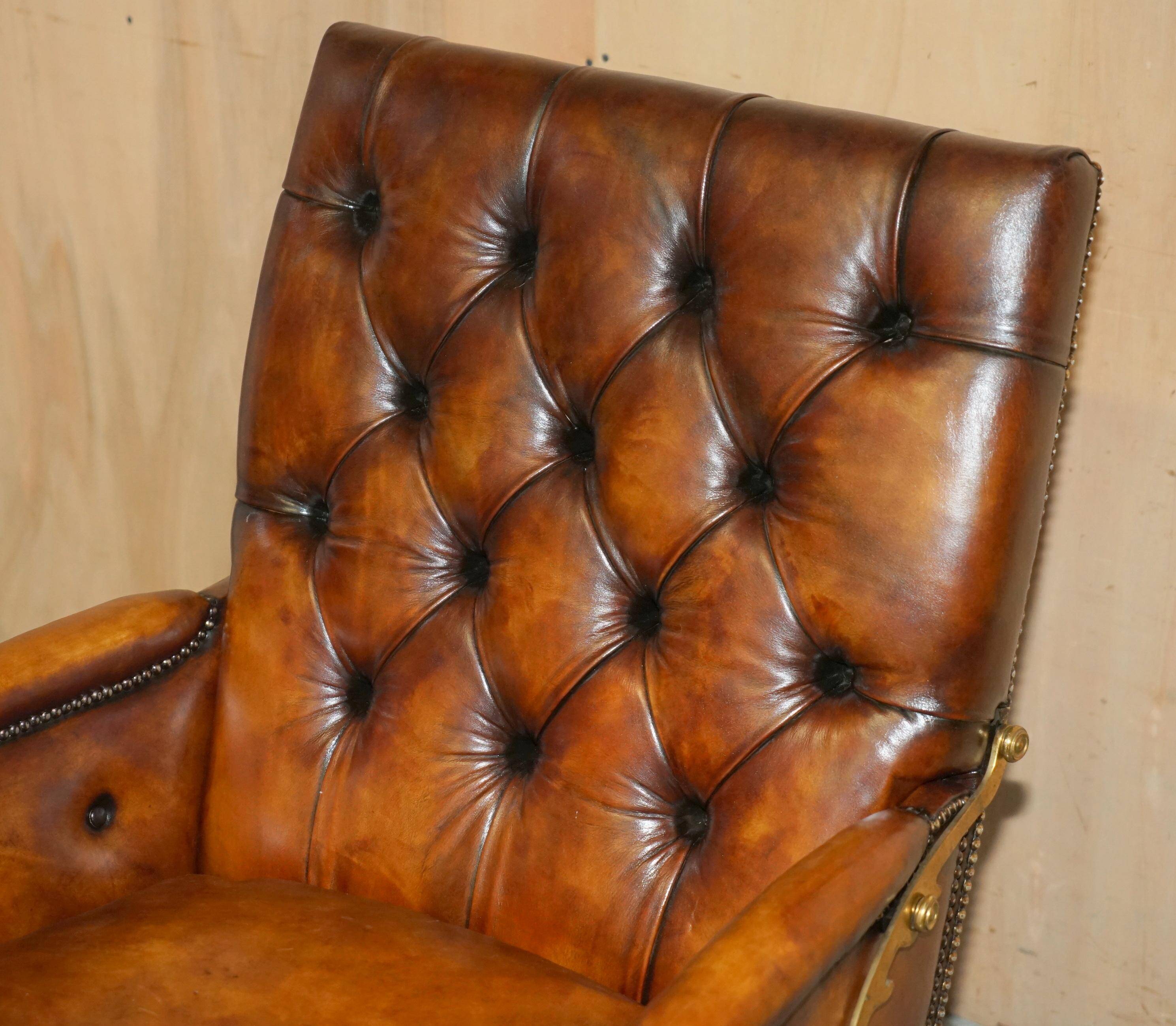 Fauteuil Club Chesterfield en Cuir Teint à la Main