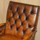 Fauteuil Club Chesterfield en Cuir Teint à la Main