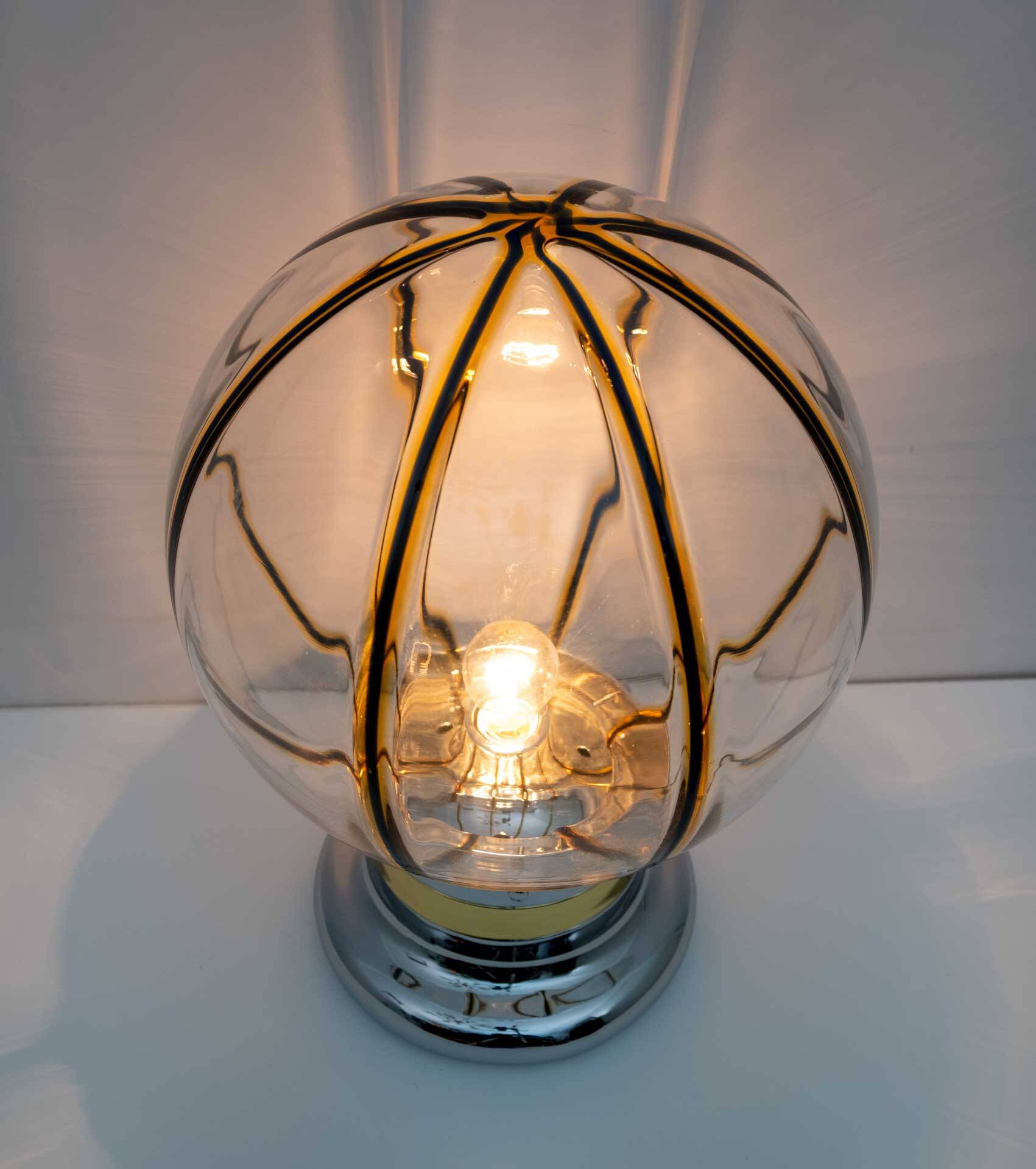 Toni Zuccheri Mid-Century Modern Italian Murano Glass Table Lamp, 1970s