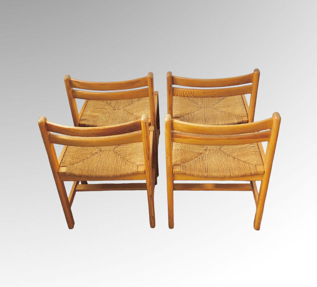 Set of 4 Asserbo chairs by Borge Mogensen for AB Karl Andersson & Soner 1960s