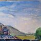 Landscape village old gouache bridge / paper 65/50cm