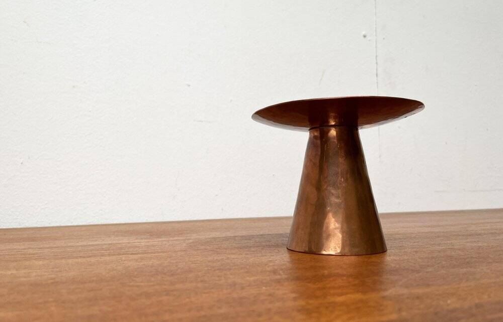 Handmade German copper candlestick from the mid-century by AWD, 1960s.