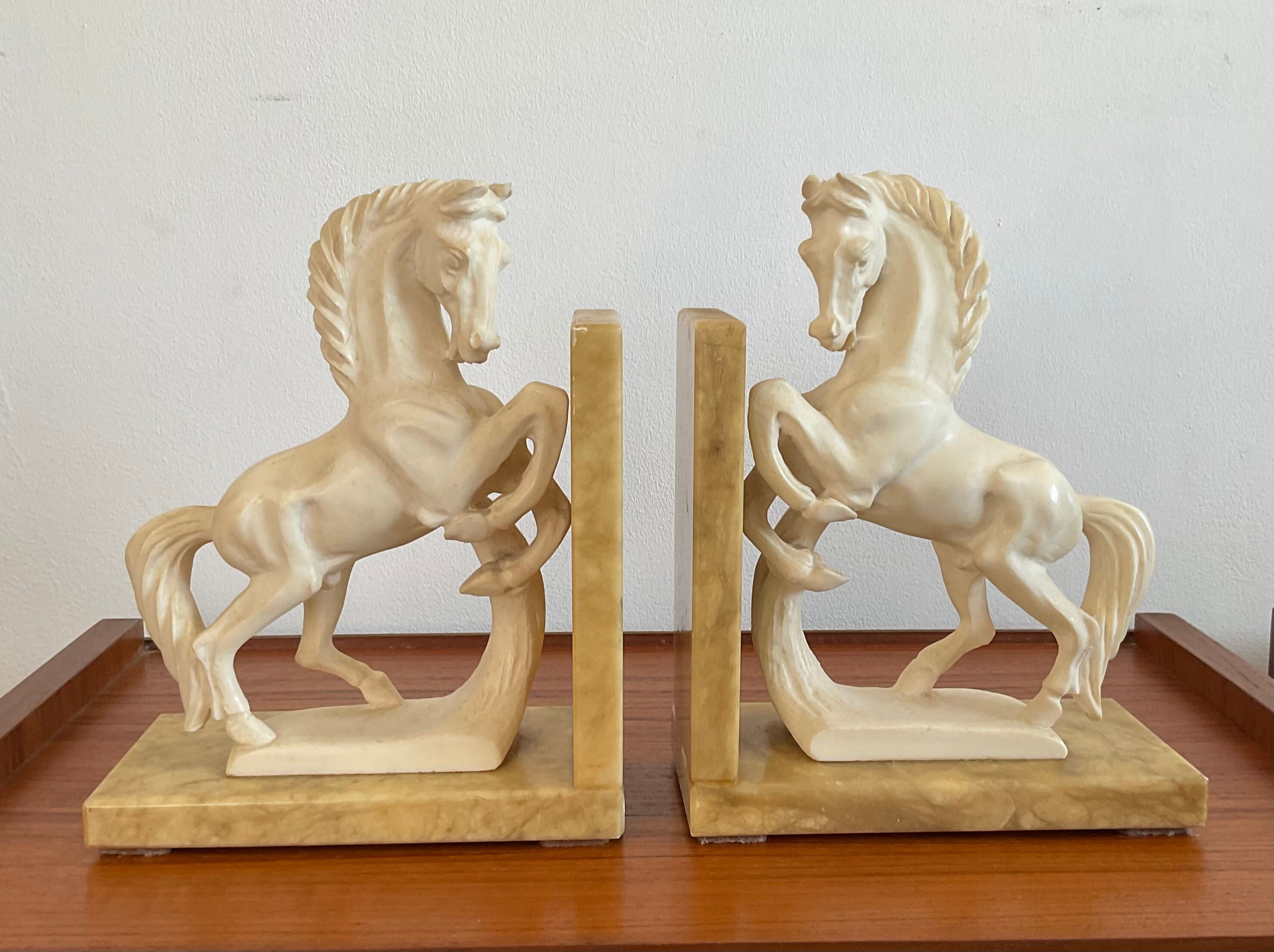 Pair of vintage marble bookends