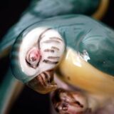 Figurine en faïence, une paire de perroquets en porcelaine allemande