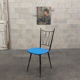 Kitchen chair Colette Gueden, blue vinyl