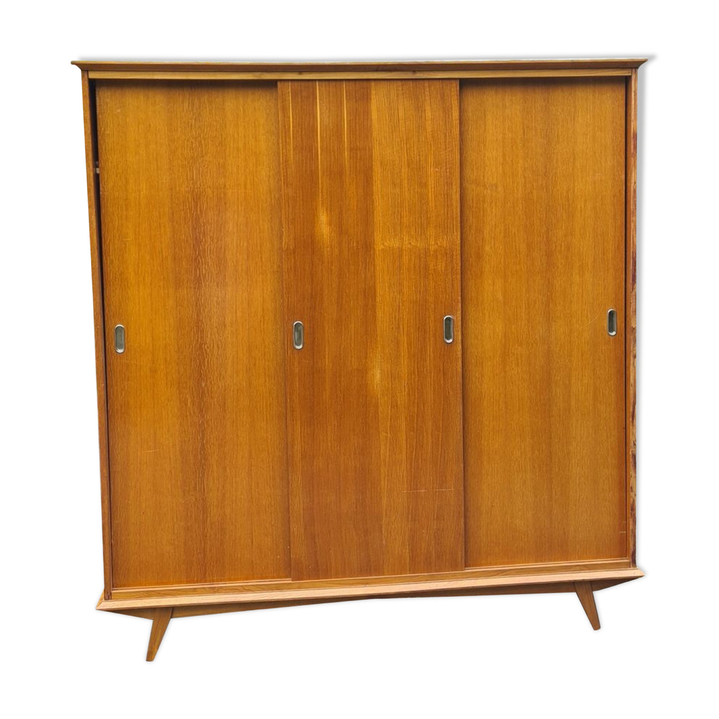 Wooden wardrobe / wardrobe feet compass / 60s