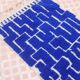 Klein blue Moroccan Berber hallway rug with reliefs