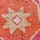 Tapis de couloir vintage à motif étoilé rouge et rose, 98 x 285 cm