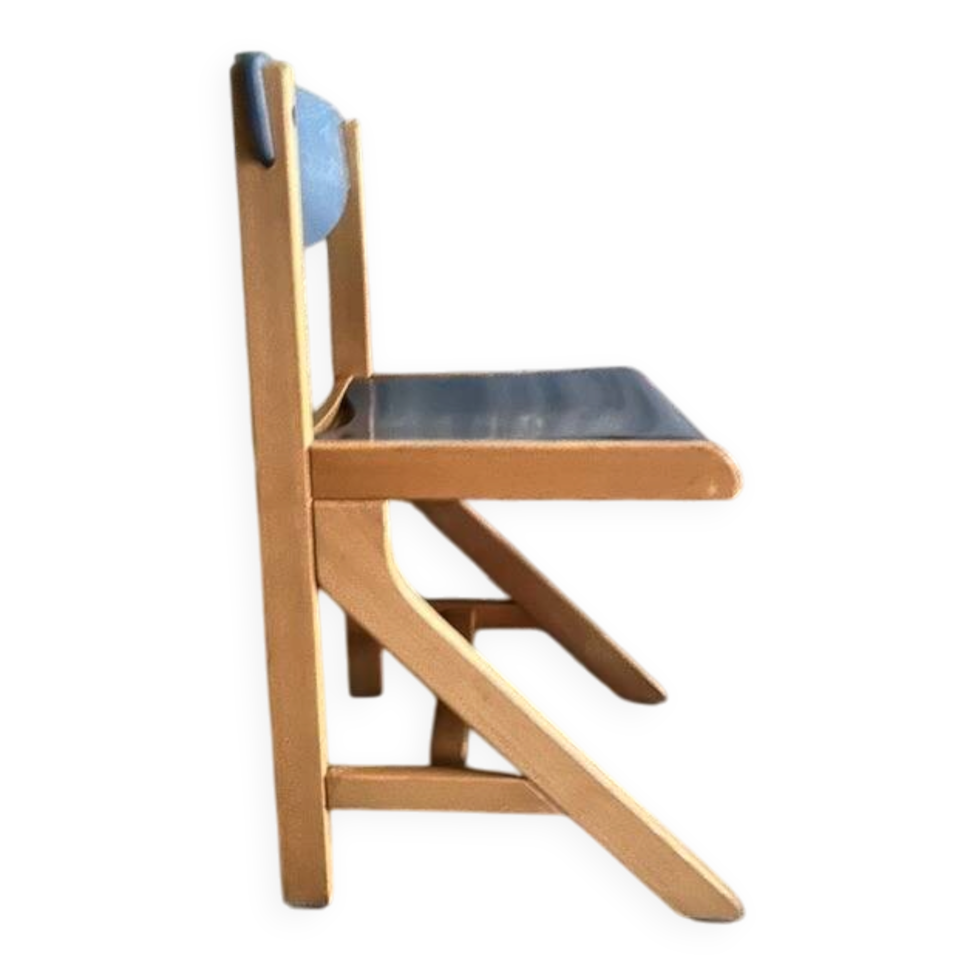 Vintage multicolour Bauhaus-style wooden chair