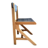 Vintage multicolour Bauhaus-style wooden chair