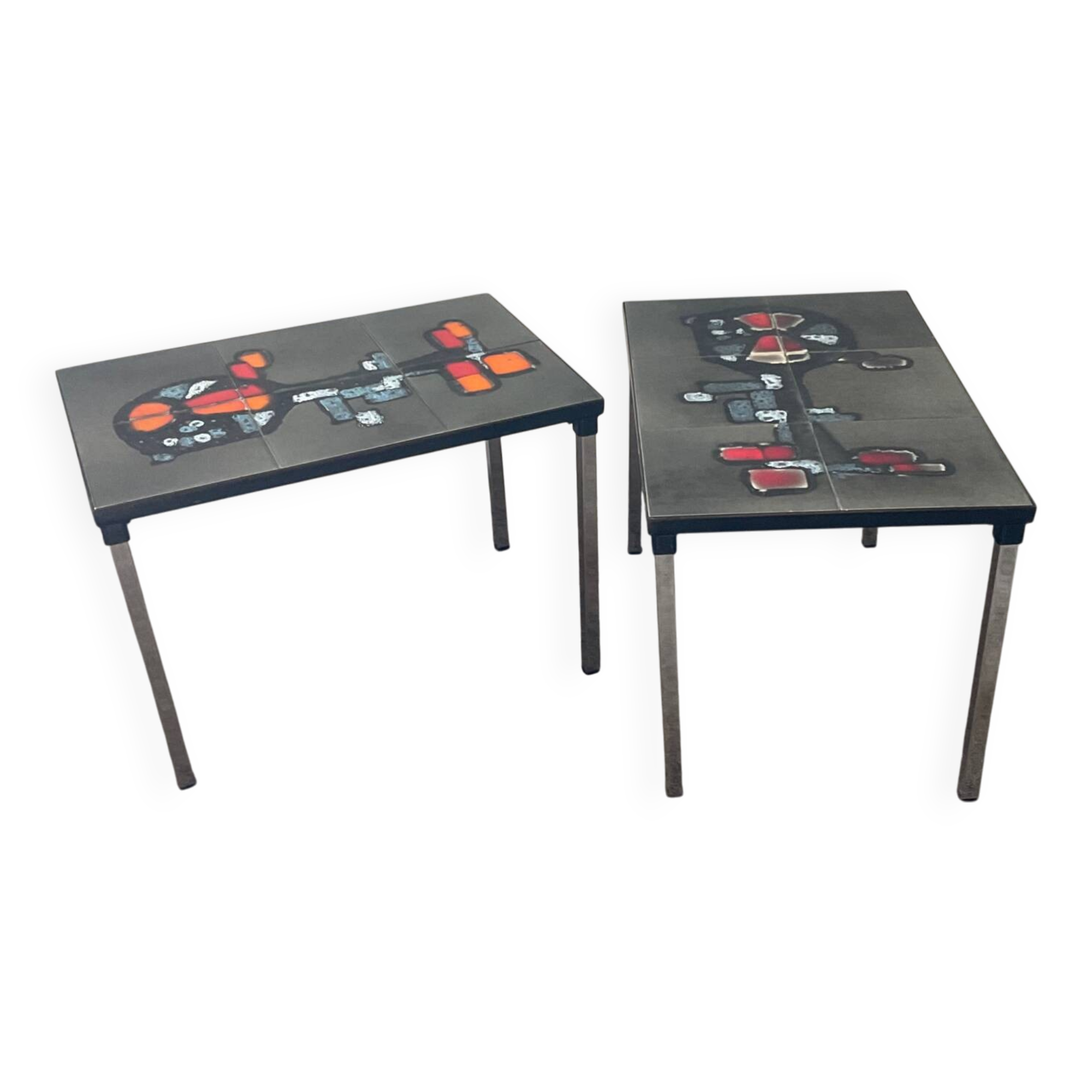 Duo of Belarti side tables from the 60s