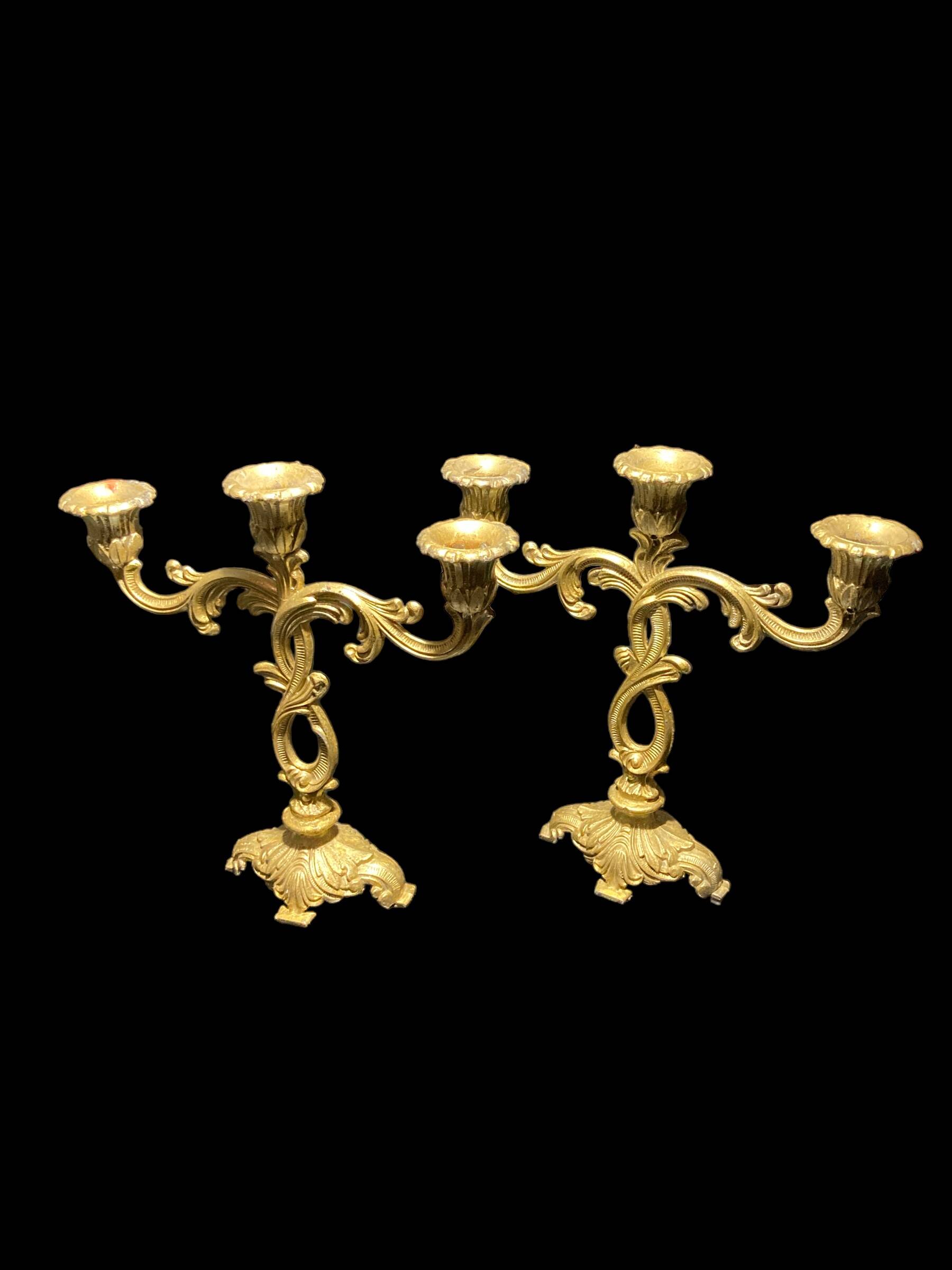 Pair of brass candlesticks