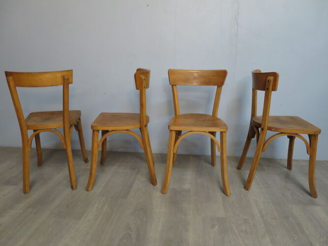 Ensemble de 4 chaises bistrots années 50 /60