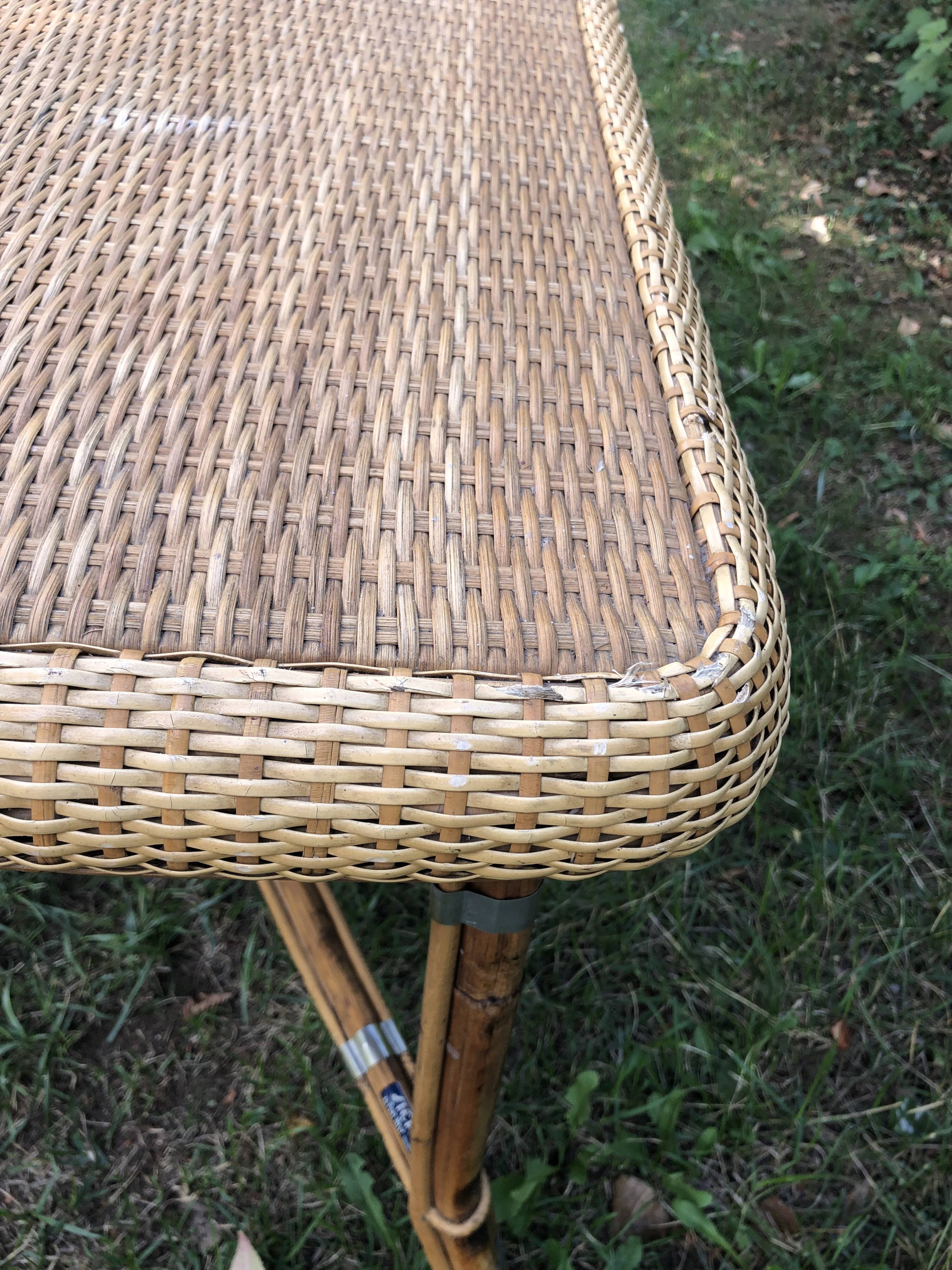 Rattan and wicker table