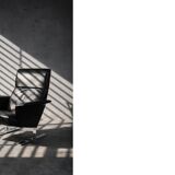 Vintage Mid-Century Modern Danish Black Leather Lounge Chair by Georg Thams