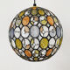 Colourful glass pendant lamp by Glashütte Limburg