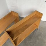 Lot of two Sornay beech shelves