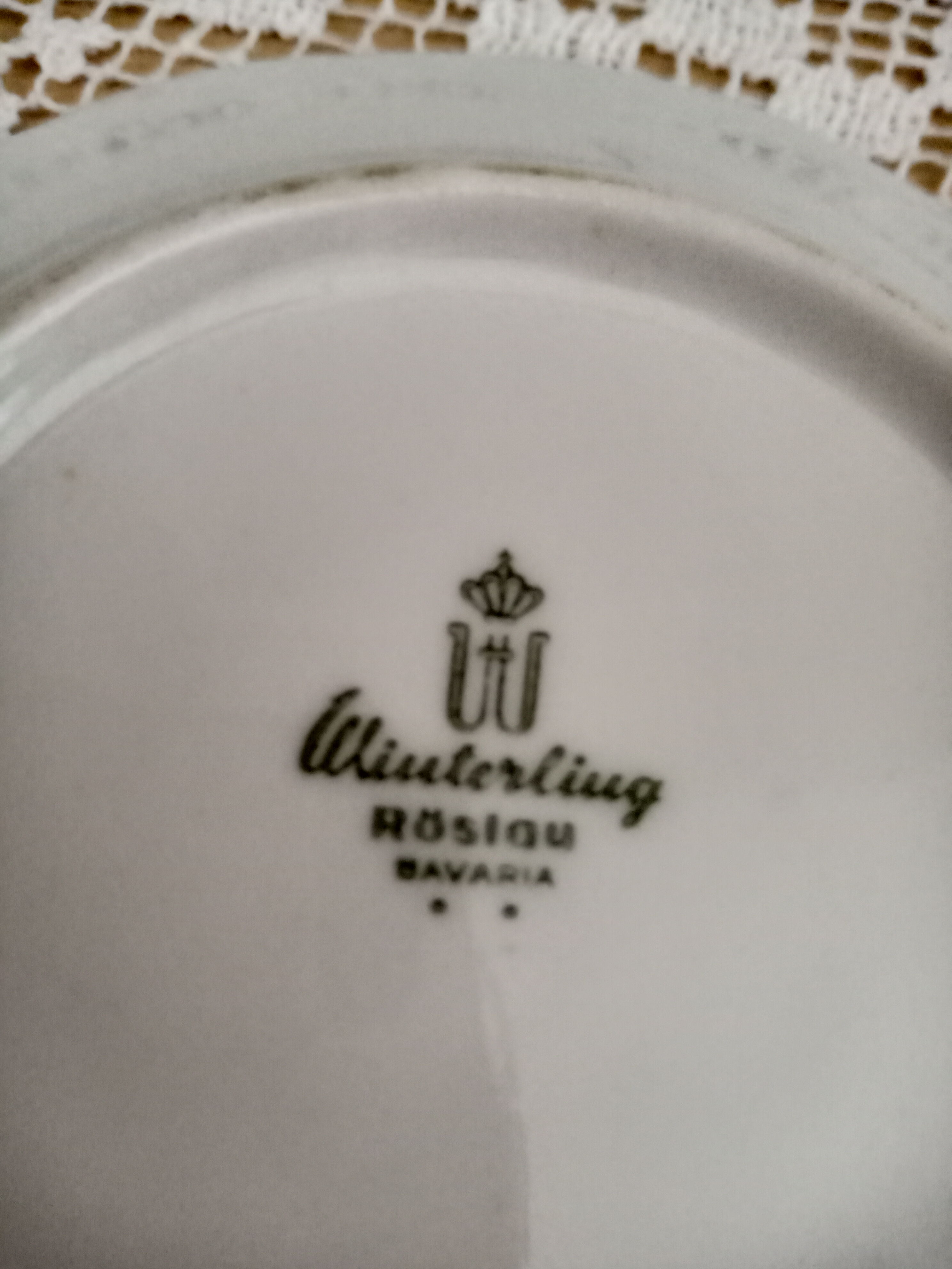 Vintage 15-piece coffee set in white porcelain Bavaria with small blue flowers