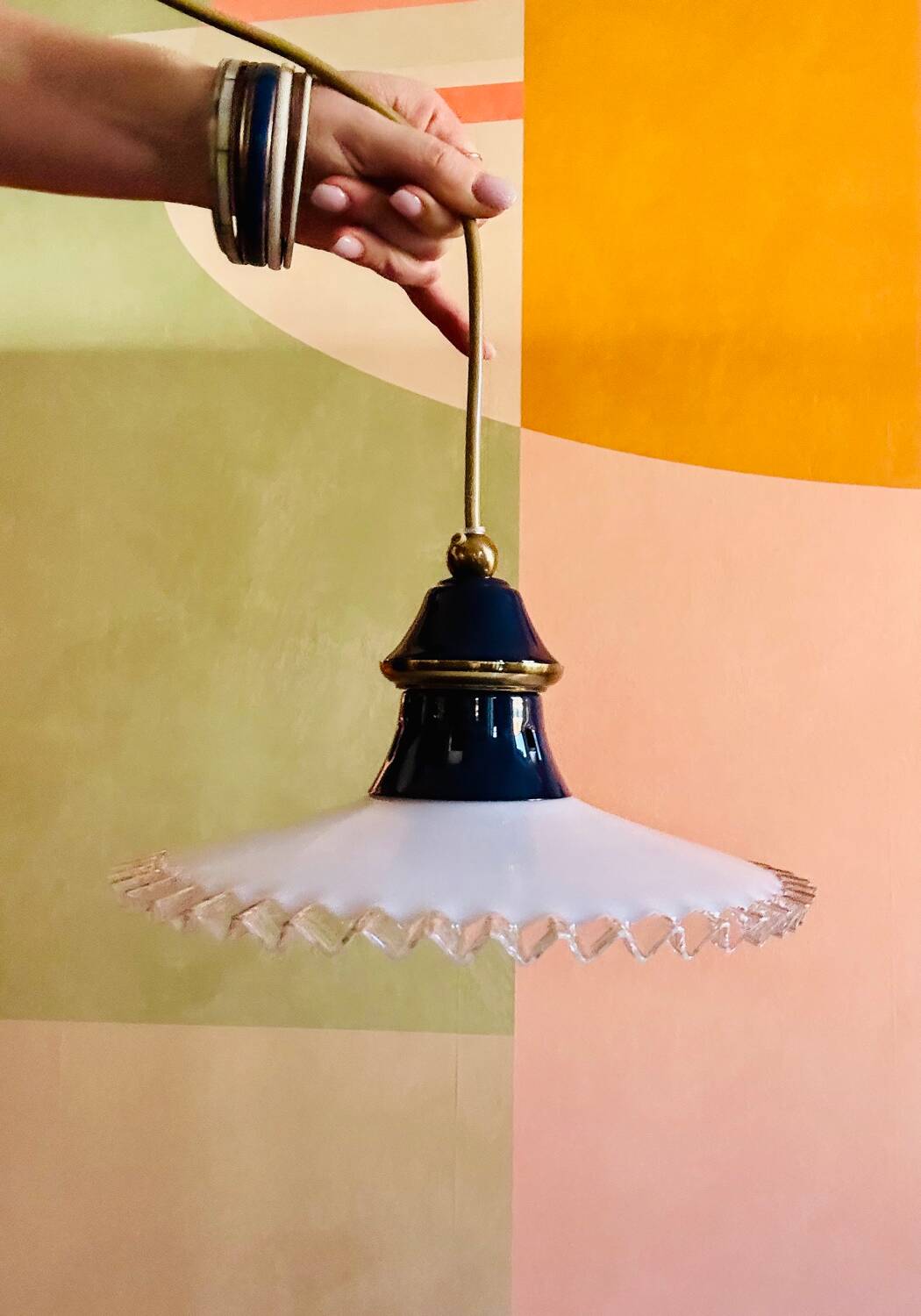 Vintage opaline chandelier