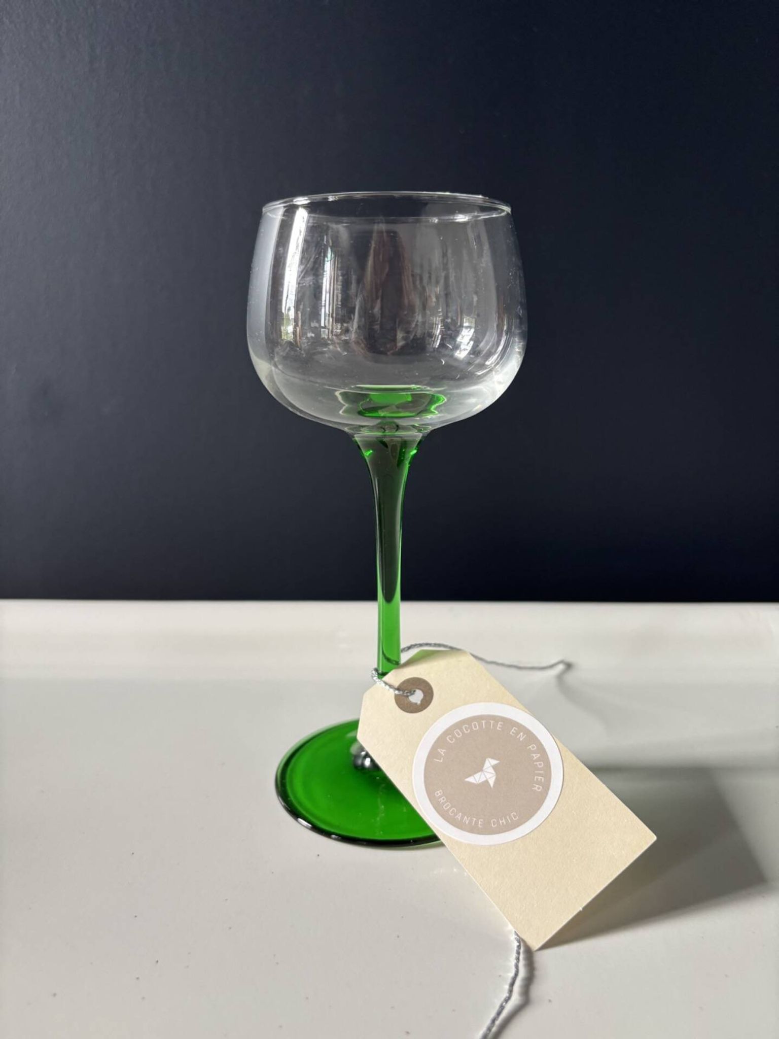 Lot de 12 verres Roemer alsacien pied vert
